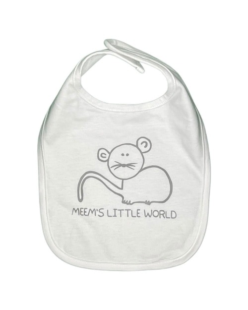 Meem's Little World™ Bib White