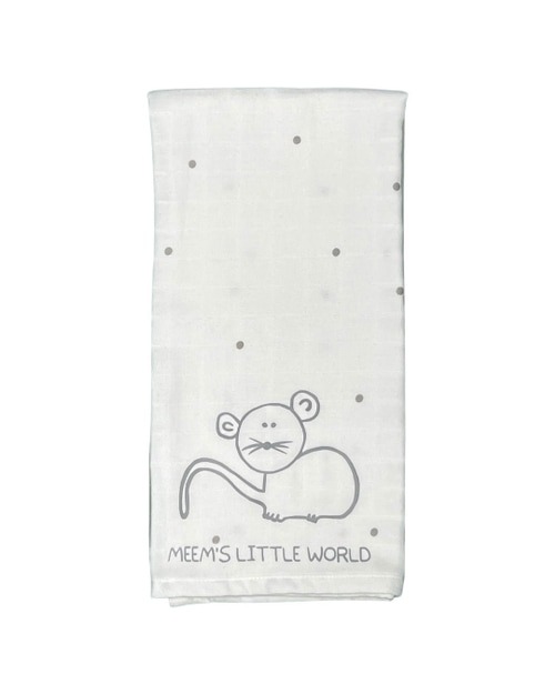 Meem's Little World™ Burp Cloth White